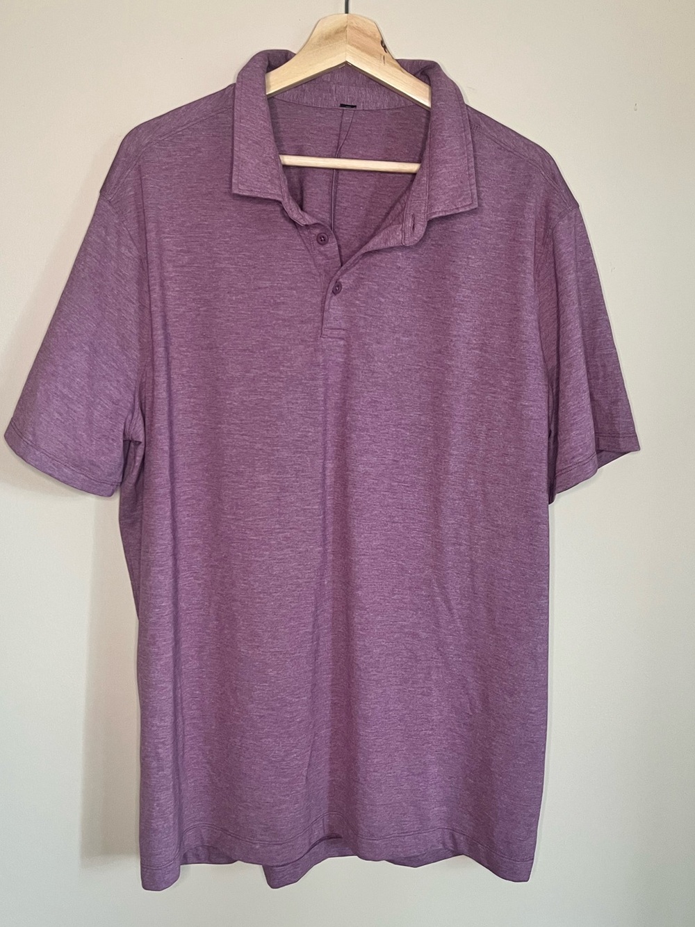 Lululemon Evolution Short Sleeve Polo Shirt Mens red Heathered Medium Golf